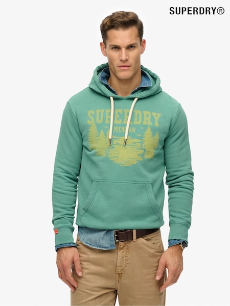 Superdry Green Lo-Fi Outdoor Mono Relaxed Hoodie (F91505) | R$ 545