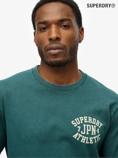 Superdry Green Athletic Essentials Long Sleeve 100% Cotton Top (F91514) | €43