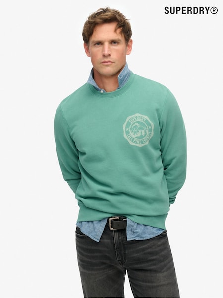 Superdry Green Lo-Fi Outdoor Mono Relaxed Crew 100% Cotton Sweatshirt (F91528) | R$ 495