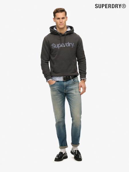 Superdry Black Core Logo City 100% Cotton Hoodie (F91532) | R$ 590