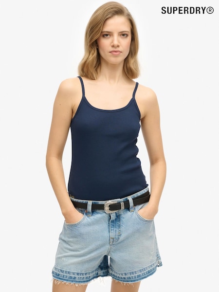 Superdry Blue 100% Cotton Athletic Essentials Scoop Neck Vest (F91540) | R$ 170