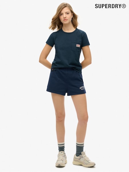 Superdry Blue 100%  Cotton Athletic Essentials Graphic Shorts (F91564) | €37