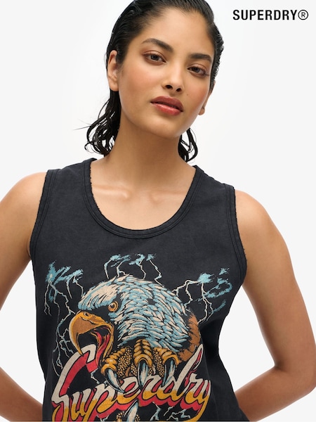 Superdry Black 100% Cotton Biker Rock Racer Vest (F91568) | €32