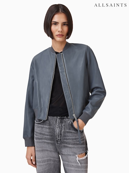 AllSaints Turbulence Grey Orten Bomber Jacket (F91579) | LEI 2,450