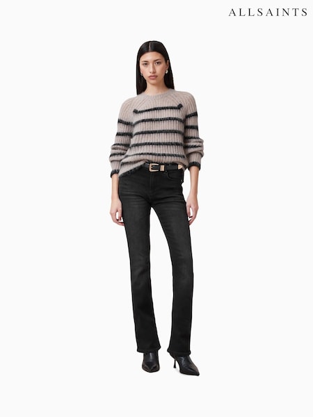 AllSaints Black Haldan Slim Bootcut Jeans (F91588) | €164