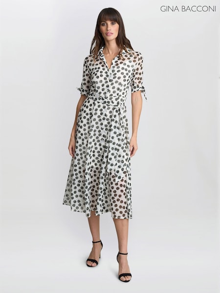 Gina Bacconi Cream Adrienne Shirt Dress (F91618) | €179