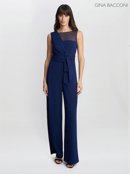 Gina Bacconi Blue Pia Crepe Jumpsuit (F91628) | 453 €