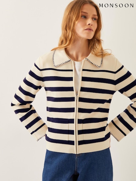 Monsoon Sabine Stripe Collar Jacket (F91720) | €134