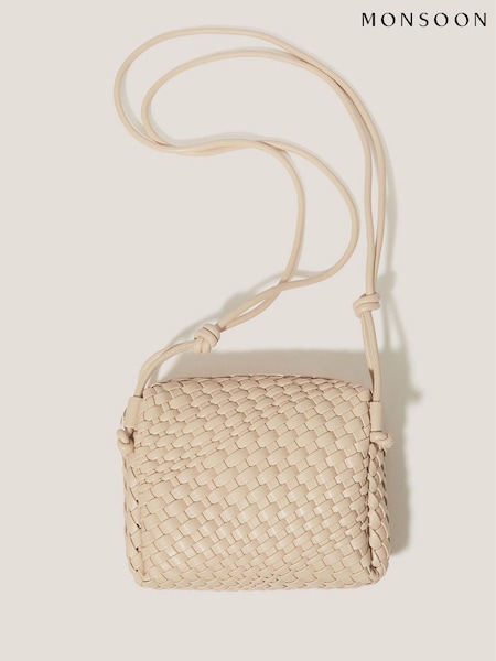 Monsoon Natural Piper Woven Cross-Body Bag (F91723) | ₪196