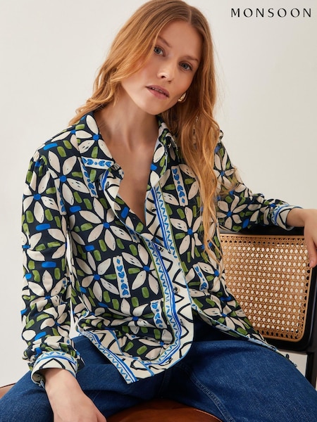 Monsoon Nikita Floral Jersey Shirt (F91731) | ‏297‏₪