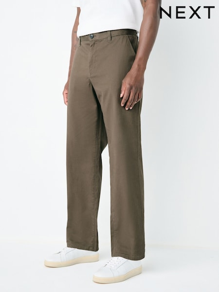 Light Brown Relaxed Fit Stretch Chinos Trousers (F91750) | €26
