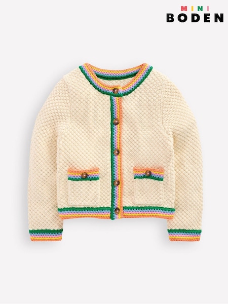 Boden Cream 100% Cotton Libby Knitted Jacket (F91781) | €67 - €73