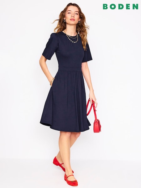 Синий - Boden Louisa Short Jersey Dress (F91793) | €93