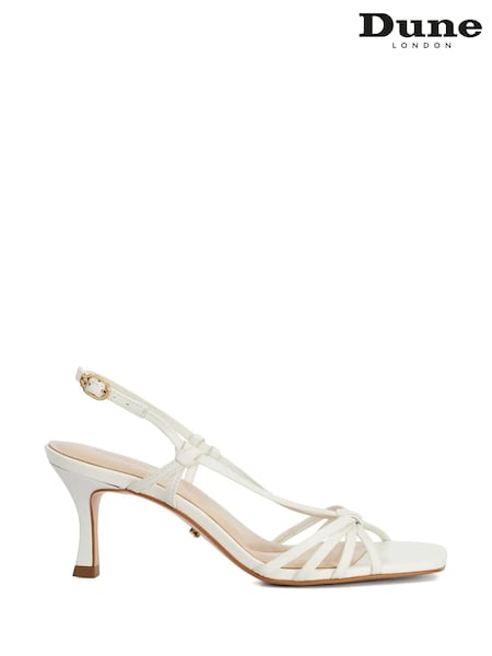 Dune London White Mischevious Knot Detail Heeled Sandals (F91794) | €117