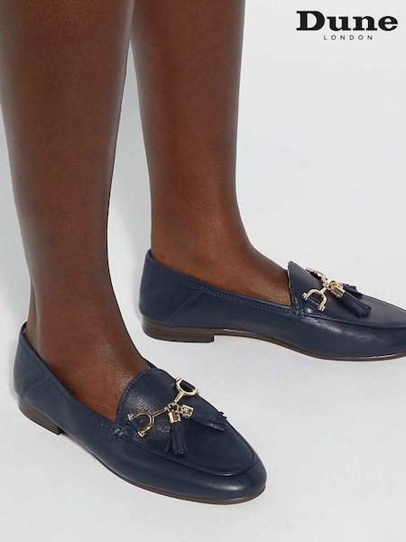 Mornarsko modra - Dune London Flexible Sole Graysons Tassel Leather Loafers (F91811) | € 117