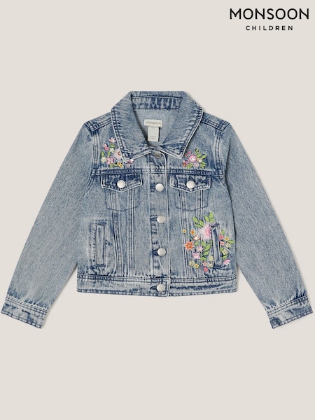 Monsoon Sequin Floral Embroidered Denim 100% Cotton Jacket (F91881) | ‏242 د.إ.‏ - ‏ 270‏ د.إ.