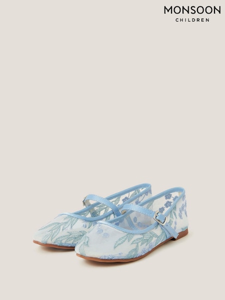 Monsoon Floral Embroidered Mesh Ballet Flats (F91884) | 194 LEI - 223 LEI