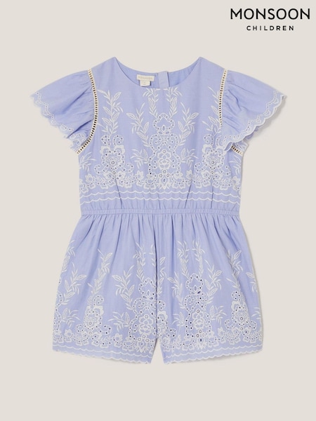 Monsoon Floral Broderie Short Sleeve Playsuit (F91889) | 253 LEI - 290 LEI