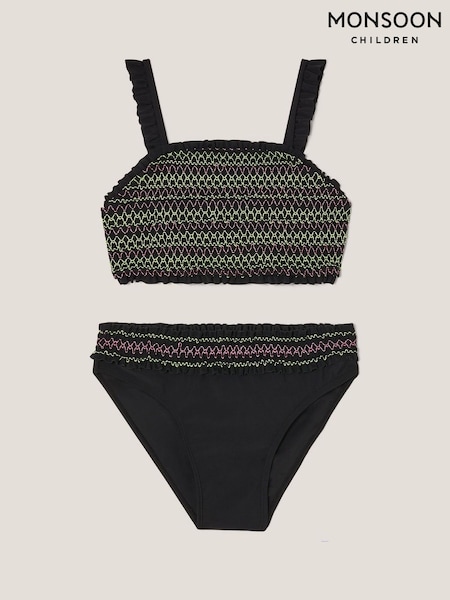 Monsoon Black Shirred Stitch Bikinis Set (F91911) | ₪111 - ₪121