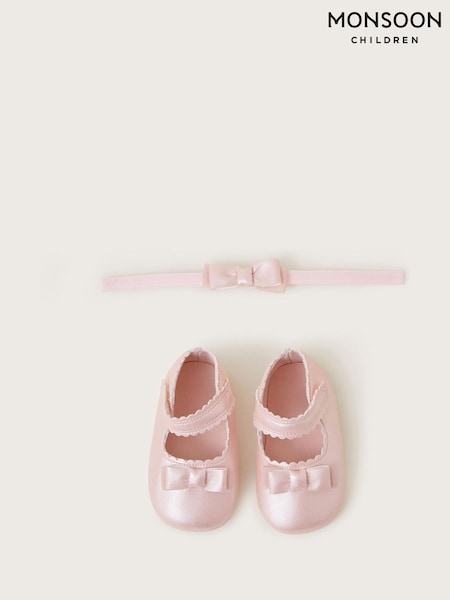 Monsoon Baby Shimmer Booties and Bow Headband Set (F91915) | 119 LEI