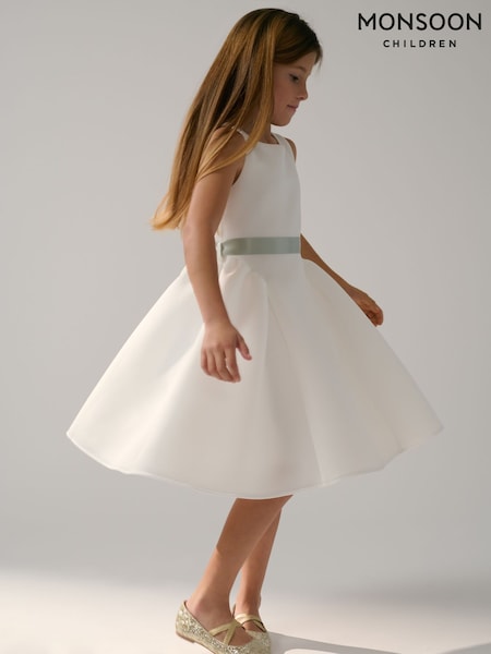 Monsoon White Molly Scuba Bridesmaid Dress (F91918) | €71 - €85