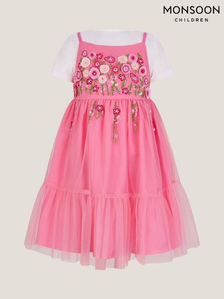 Monsoon Floral Embroidered Tulle Dress and T-Shirt Set (F91929) | kr543 - kr614