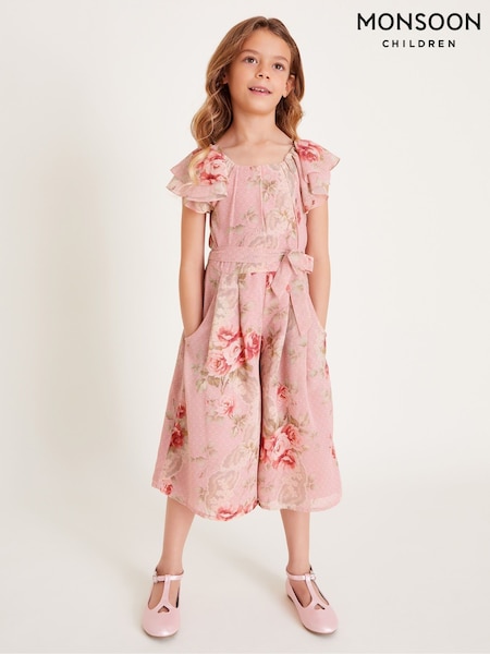 Monsoon Tia Rose Print Chiffon Culotte Jumpsuit (F91945) | 268 LEI - 298 LEI