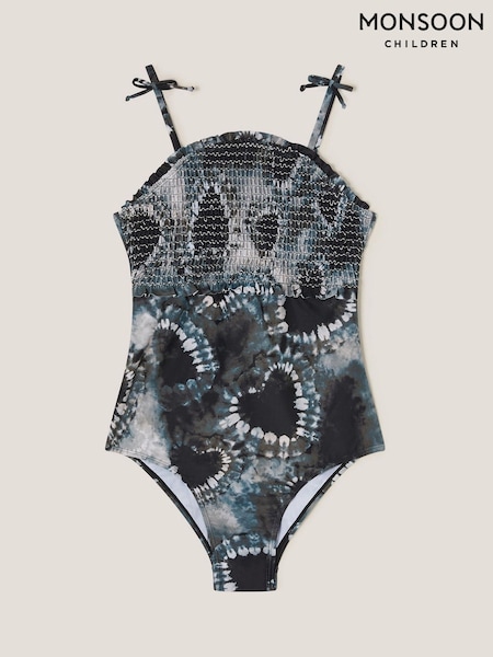 Monsoon Tie-Dye Heart Smocked Swimsuit (F91949) | 164 LEI - 179 LEI