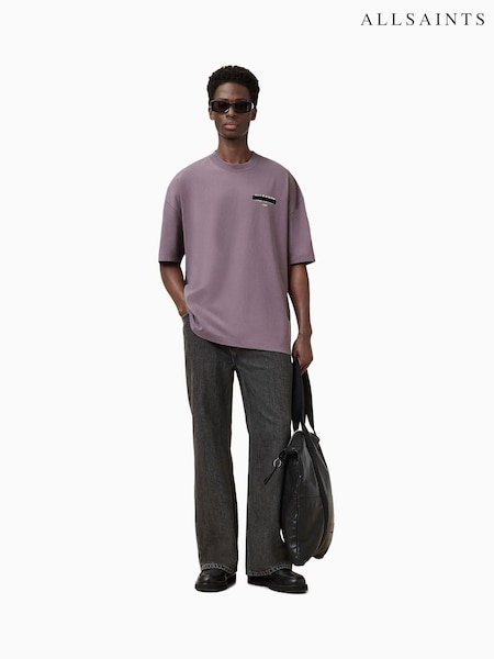 AllSaints Purple 100% Organic Cotton Redact Crew T-Shirt (F91978) | 3,545 UAH