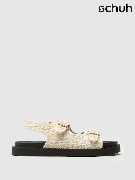 Schuh Natural Tabs Raffia Sandals (F91998) | $78