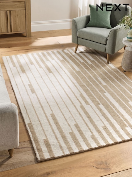 Light Natural Abstract Stripe Rug (F92125) | €106 - €279