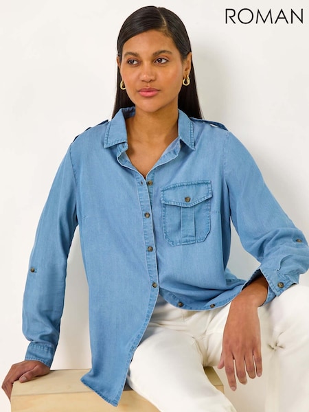 Roman Denim Button Through Shirt (F92172) | €63