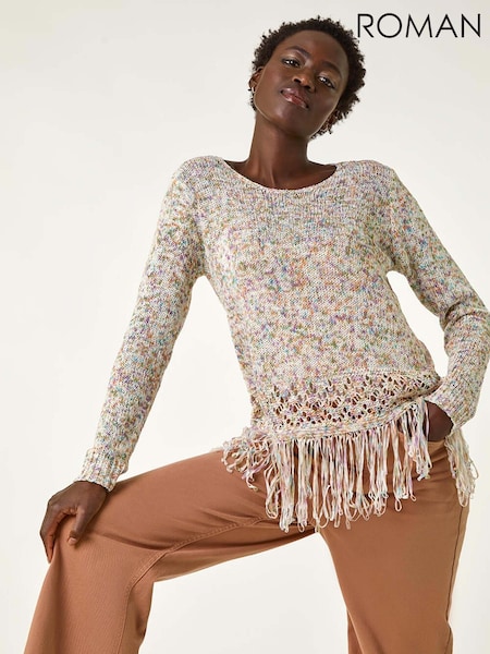 Roman Light Weight Fringe Hem Knit Jumper (F92206) | 64 €