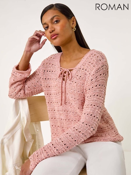 Roman Stitch Detail V-Neck Knit Jumper (F92235) | € 59