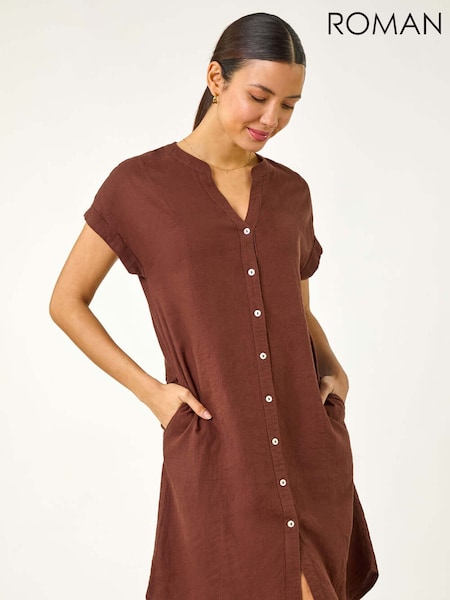 Roman Brown Mix Shift Dress (F92249) | ₪302