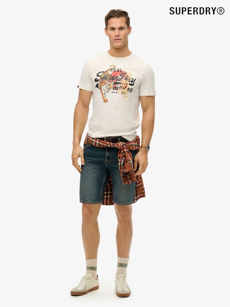 Superdry White Vintage Logo Tokyo Relaxed 100% Cotton T-Shirt (F92293) | € 45