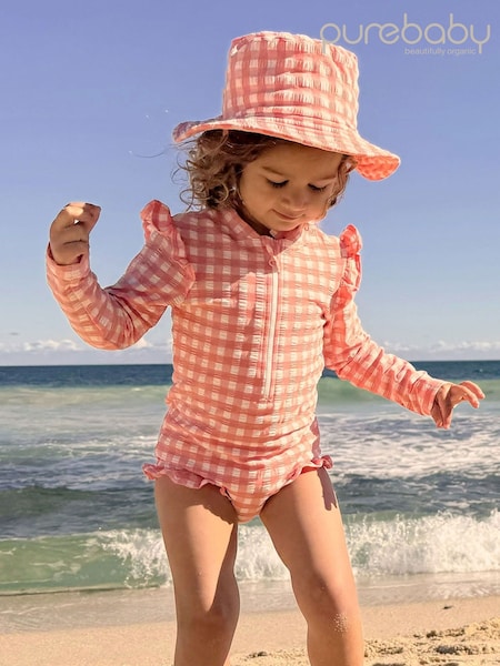 Oransje - Purebaby Havfrue Print Langermet badedrakt (F92329) | kr400