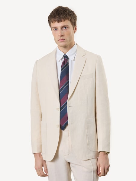 Percival Stone Tailored Linen Blazer (F92348) | AED1,334