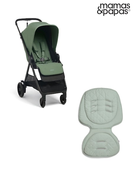 Mamas & Papas Bay Green Libro Stroller & Reversible Graphite Liner Bundle (F92364) | €367