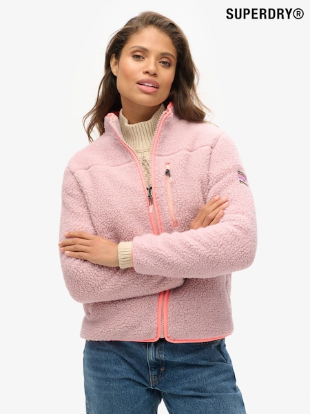 Superdry Pink Outdoor Full Zip Fleece (F92419) | €95