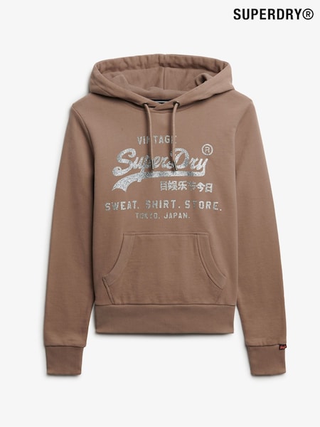 Superdry Brown Relaxed Embellished Vl Hoodie (F92441) | €83