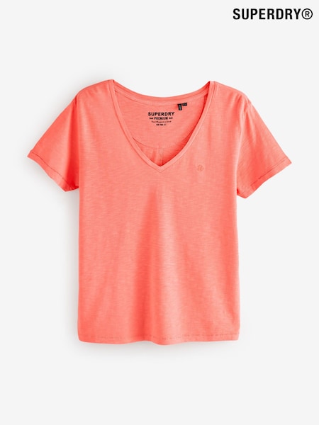 Fluro Coral - Superdry Studios Slub T-Shirt (F92446) | R$ 195