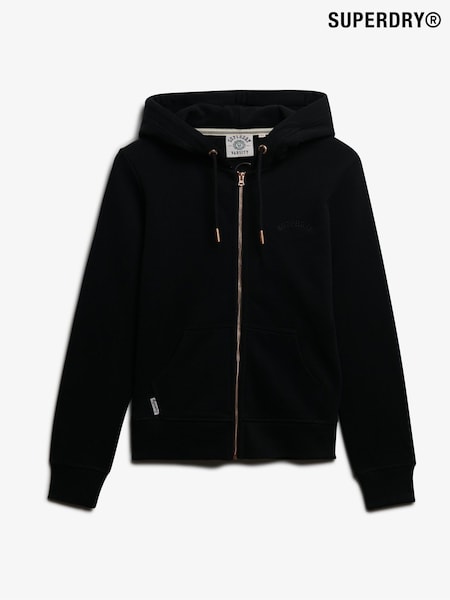 Superdry Black Essential Logo Zip Hoodie (F92470) | R$ 495