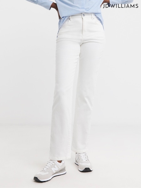 JD Williams White Magisculpt Straight Leg Jeans (F92535) | €48