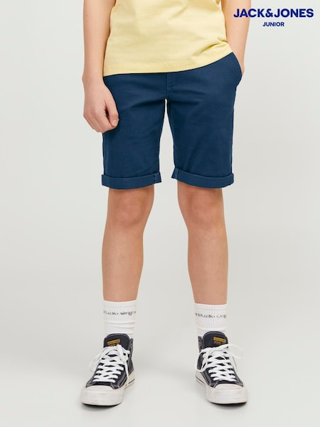 JACK & JONES Junior Regular Fit Blue Chino Shorts (F92595) | ₪101
