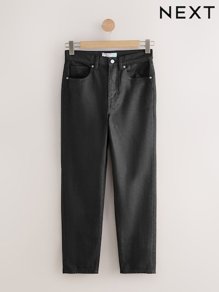 Black Coated Mom Comfort Stretch Column Jeans (F92623) | €43