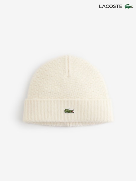 Lacoste Fuzzy Wool Decorative Knit Detail Beanie (F92659) | € 79