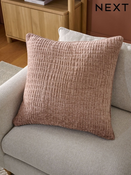 Pink Textured Chenille 59 x 59cm Cushion (F92681) | 88 QAR