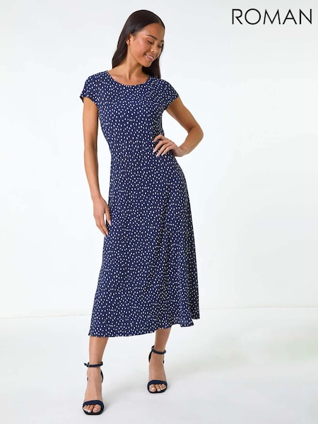 Roman Blue Petite Lace Tie Waist Maxi Dress (F92720) | €58