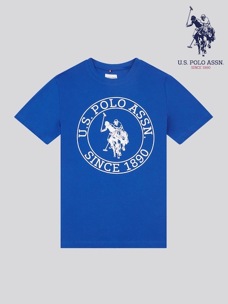 U.S. Polo Assn. Light Blue Boys 100% Cotton Circle Print T-Shirt (F92743) | €27 - €32